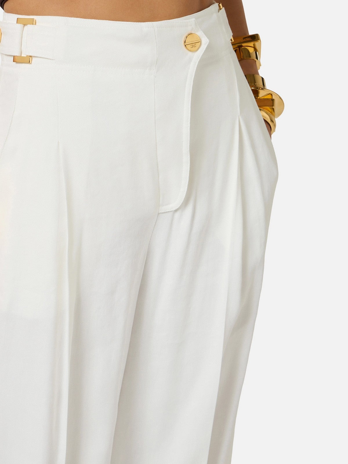 ELISABETTA FRANCHI Pantalone Donna  PA12762E2 360 Avorio gioboutiqueweb