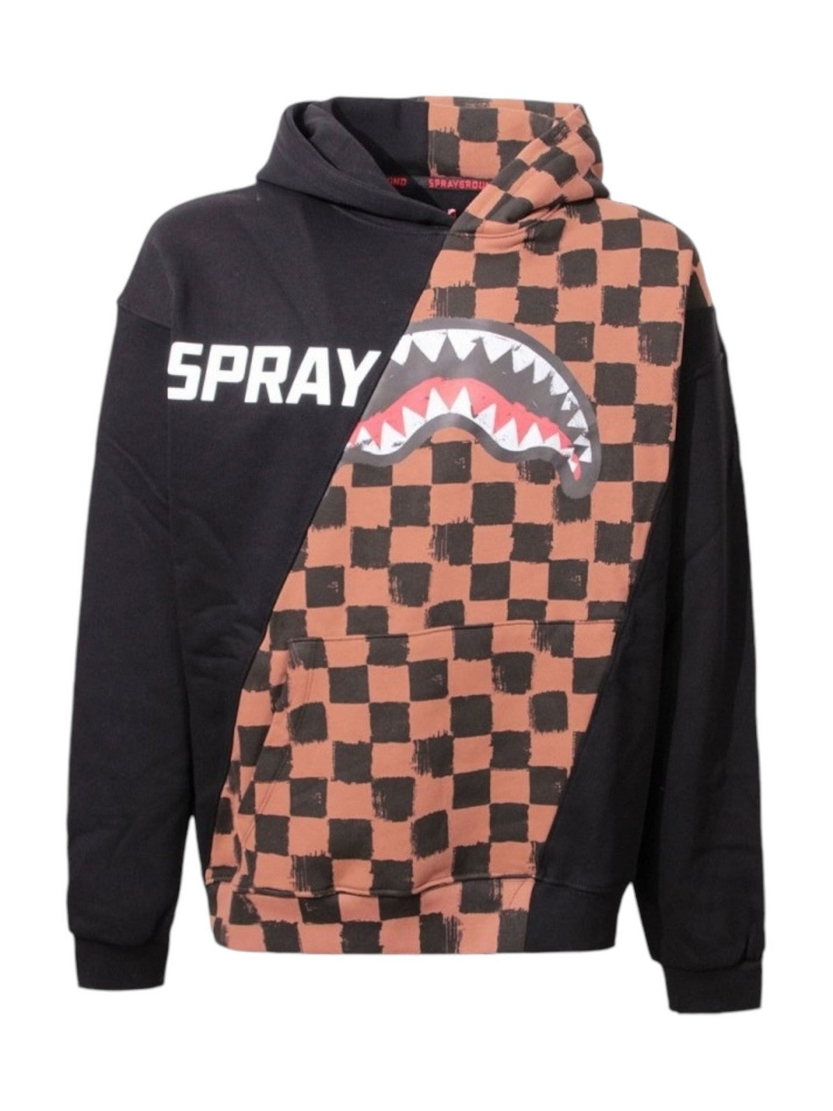 SPRAYGROUND Felpa Uomo DIAG SPLIT  SIP VANQUISH HOODIE SP613VAN Marrone gioboutiqueweb