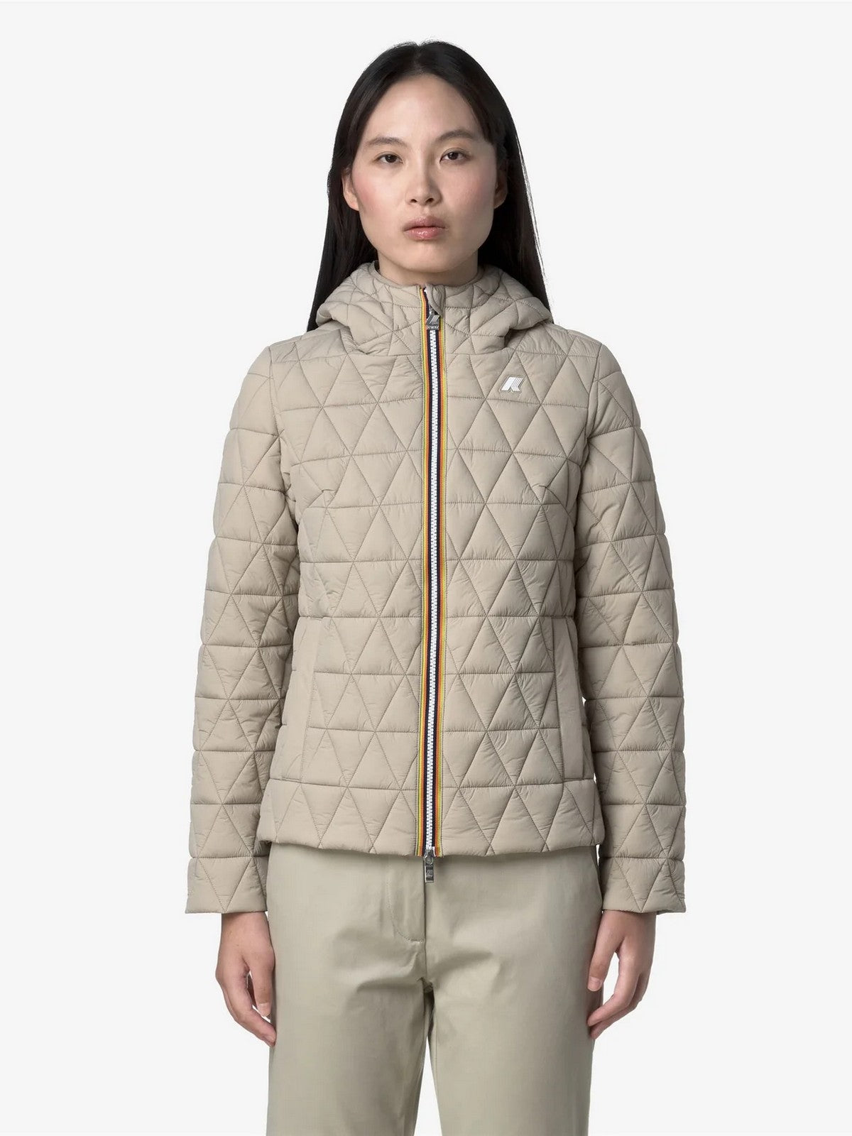 K-WAY Piumino Donna LIL DIAMOND QUILTED WARM K2136EW XP2 Beige Cashmere