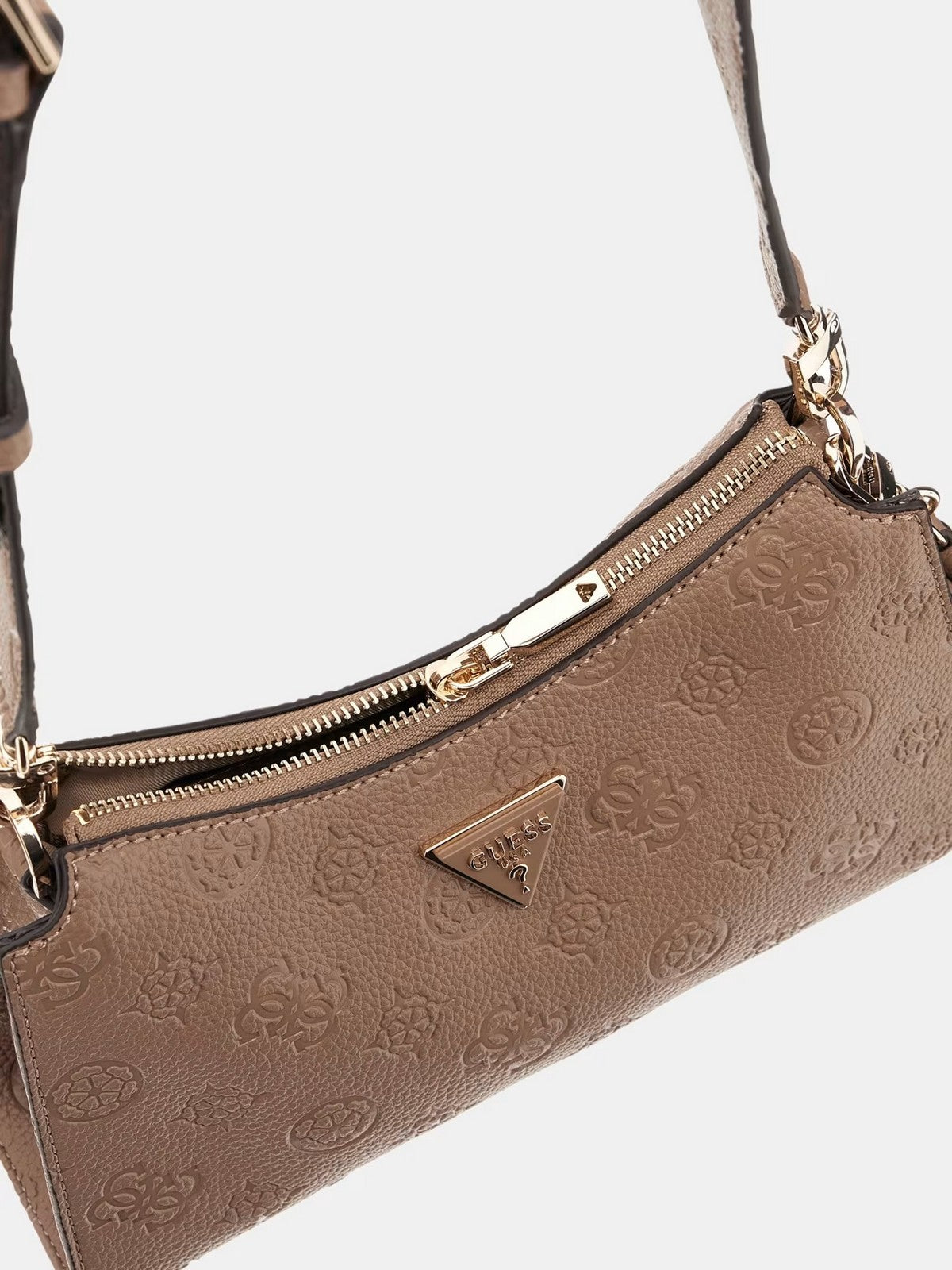 GUESS Borsa Donna CRESIDIA II TOP ZIP SHLDR BAG HWPD98 88180 DKO DARK TAUPE LOGO gioboutiqueweb