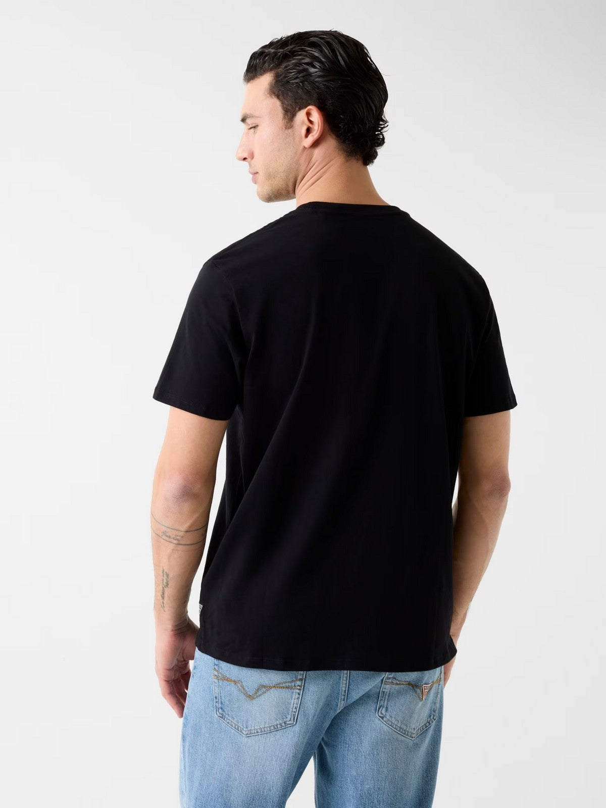 GUESS T-shirt Uomo SS BSC SHIMMER QUATTRO G TEE M6RI03 I3Z14 JBLK Jet Black A996 gioboutiqueweb