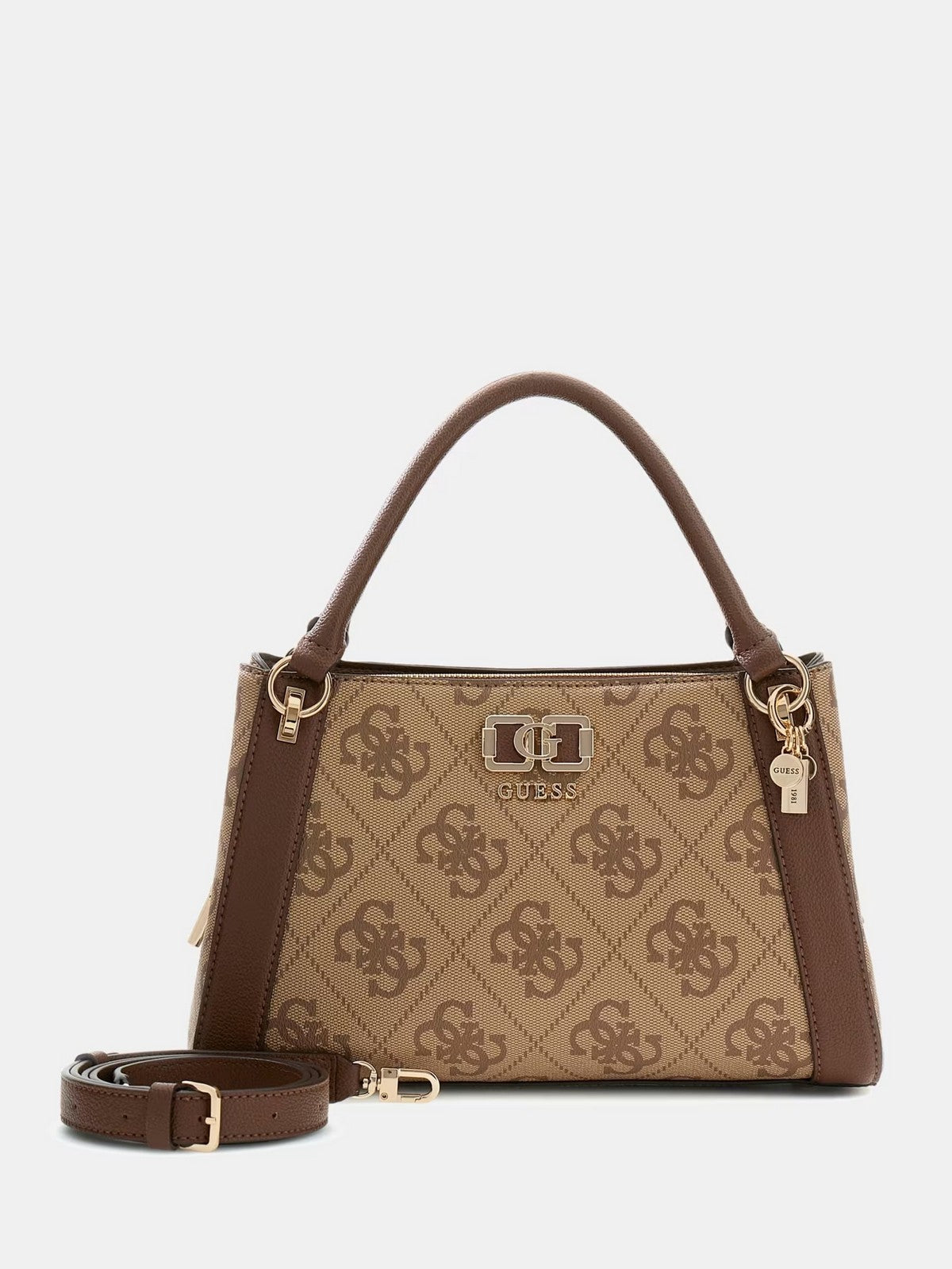 GUESS Borsa Donna KARNILLA LOGO GFRIEND SATHEL HWOS99 01060 LGW LATTE LOGO/BROWN gioboutiqueweb