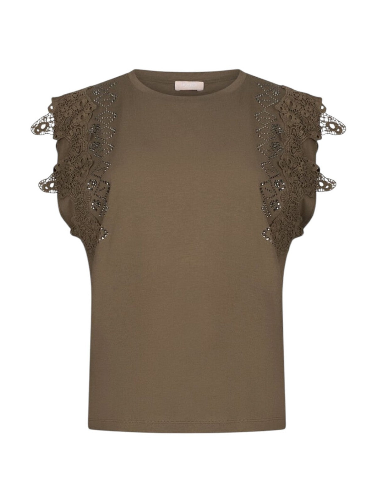 LIU JO WHITE T-shirt Donna  WA6311J3885 90822 DARK OLIVE gioboutiqueweb
