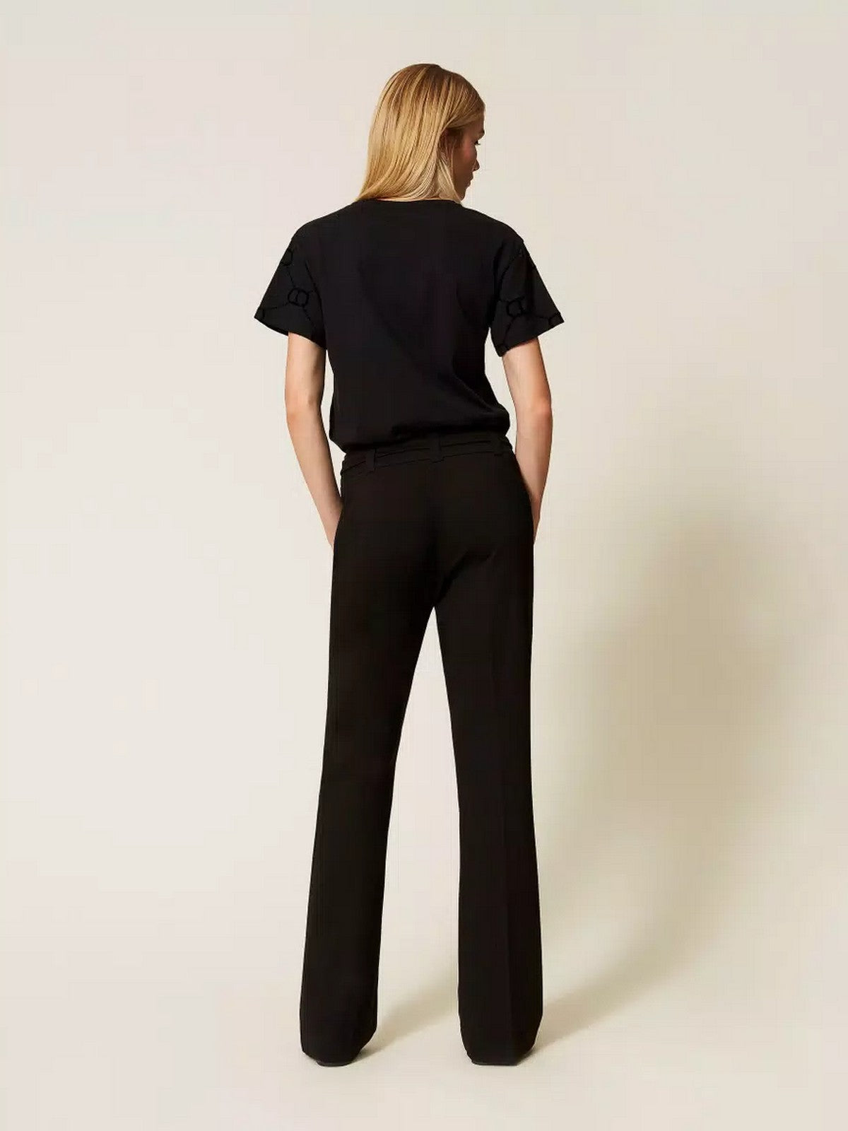 TWINSET Pantalone Donna PUNTO MILANO AND GOLD DETAILS 252TP2602 00006 Nero