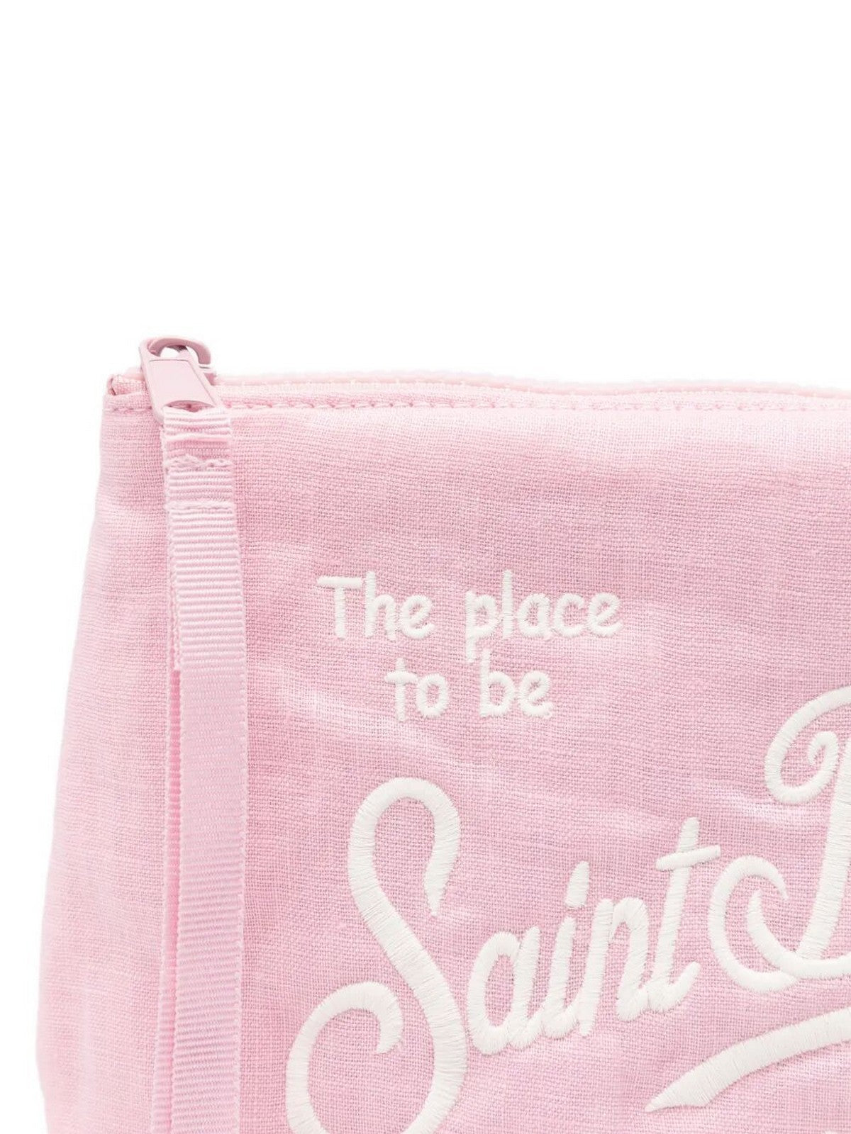 MC2 SAINT BARTH Pochette Unisex adulto  ALINE SOFT LINEN 01280L VINTAGE 21 PINK EMB gioboutiqueweb
