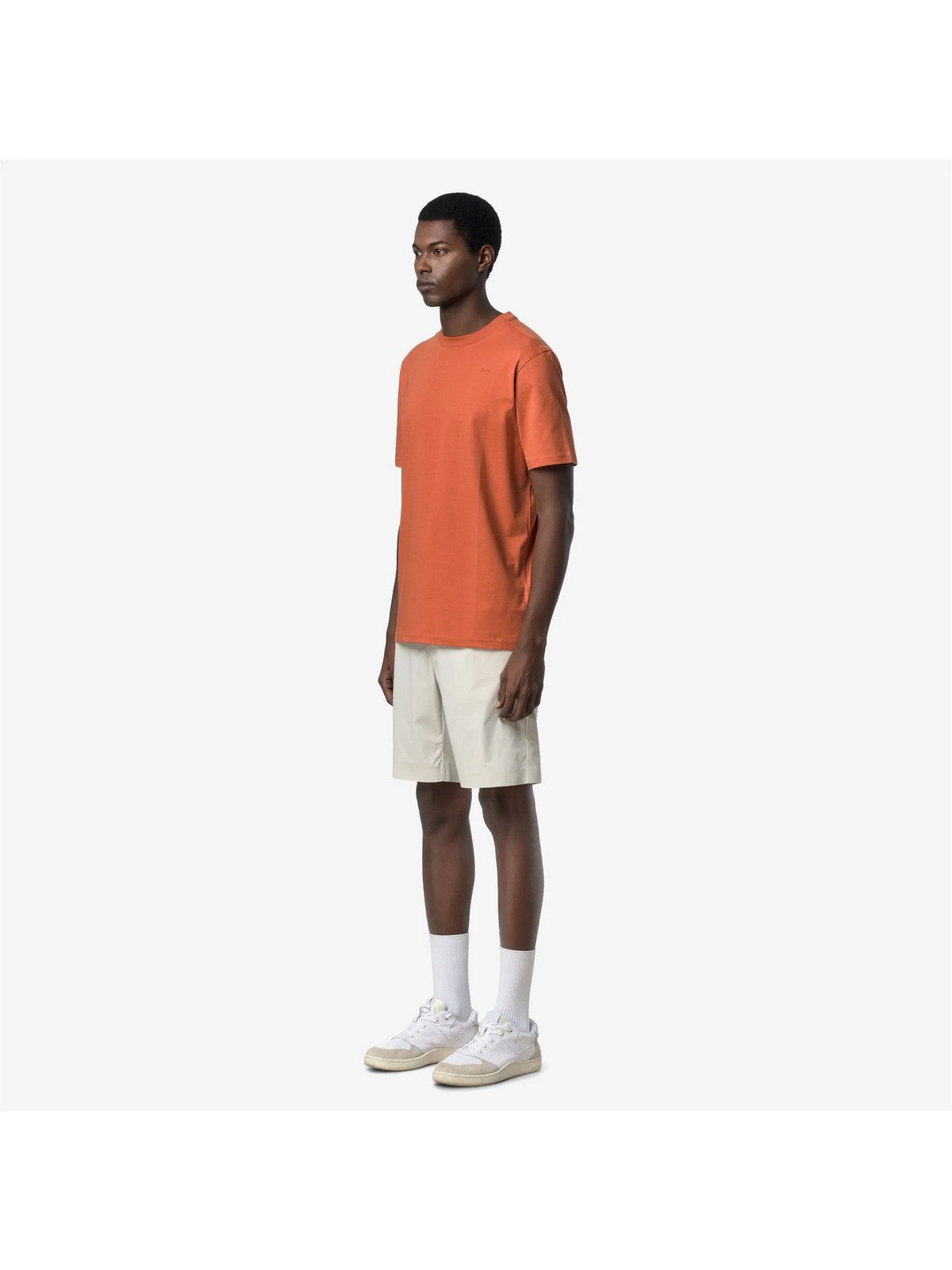 K-WAY T-shirt Uomo ODOM JERSEY MICRO LETTERING K81489W 896 Orange Brownish