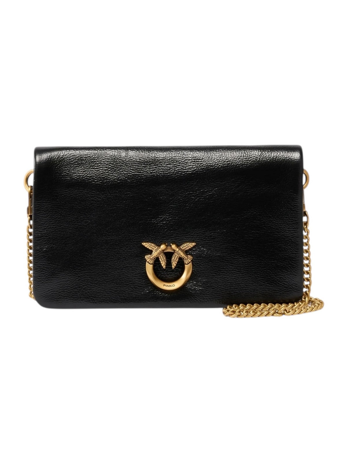 PINKO Borsa Donna CLICK SOFT HORIZONTAL MINI SHI 106023-A315 Z99Q NERO-ANTIQUE GOLD gioboutiqueweb