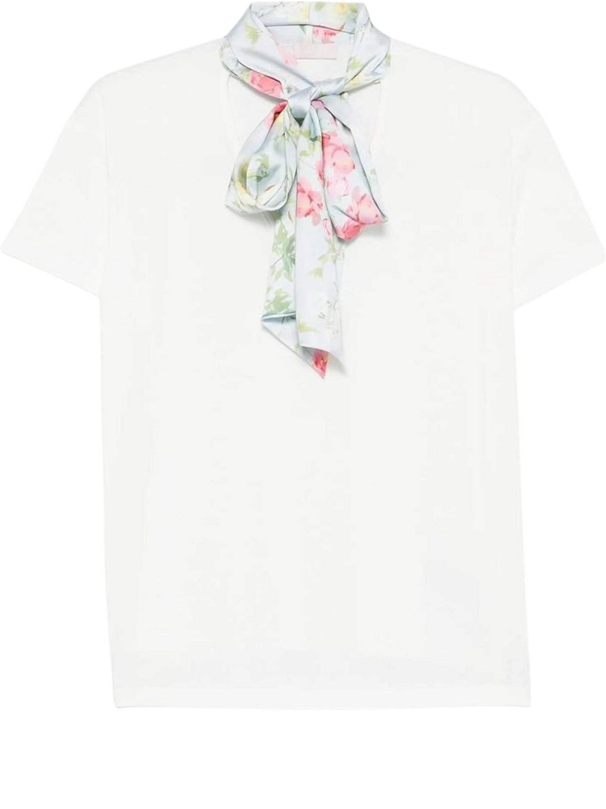 LIU JO WHITE T-shirt Donna  WA6189J6308 P9555 Bco/lt.blu botanic gioboutiqueweb