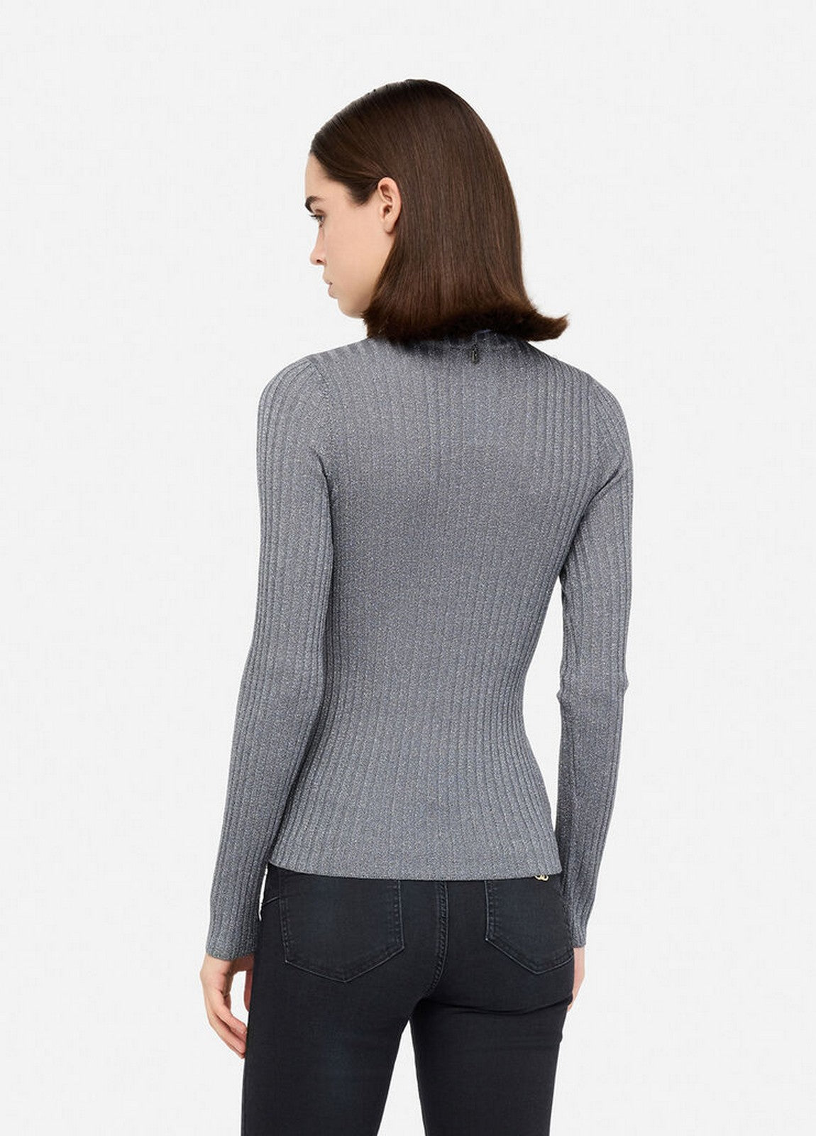 LIU JO WHITE Maglione Donna  MF5389MS46J 04020 Antracite met. gioboutiqueweb