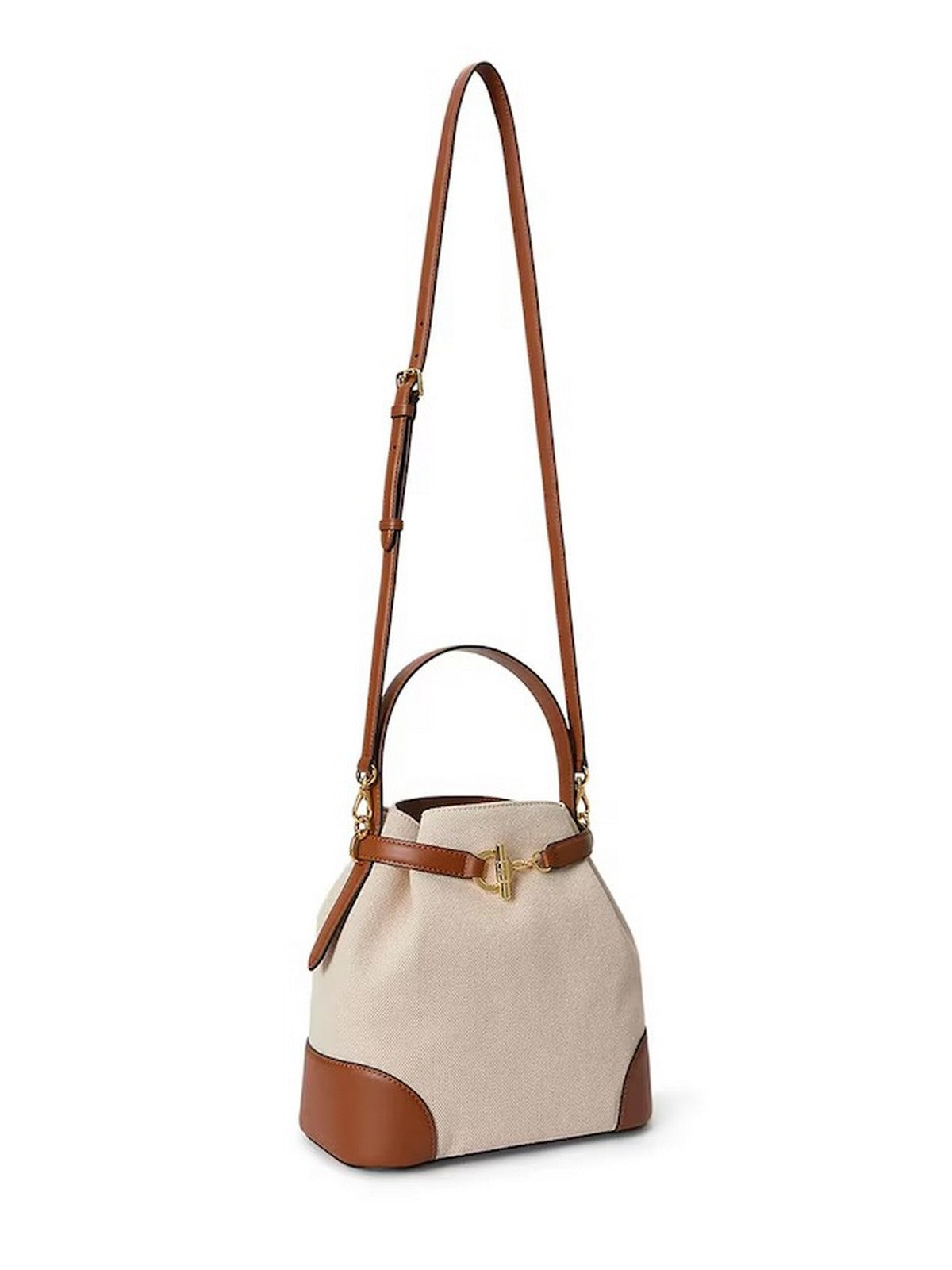 LAUREN RALPH LAUREN Borsa Donna BLKE MD BCKT-BUCKET BAG-MEDIUM 431P04294 005 NTRL/BUFF CANVAS/LAUREN TAN