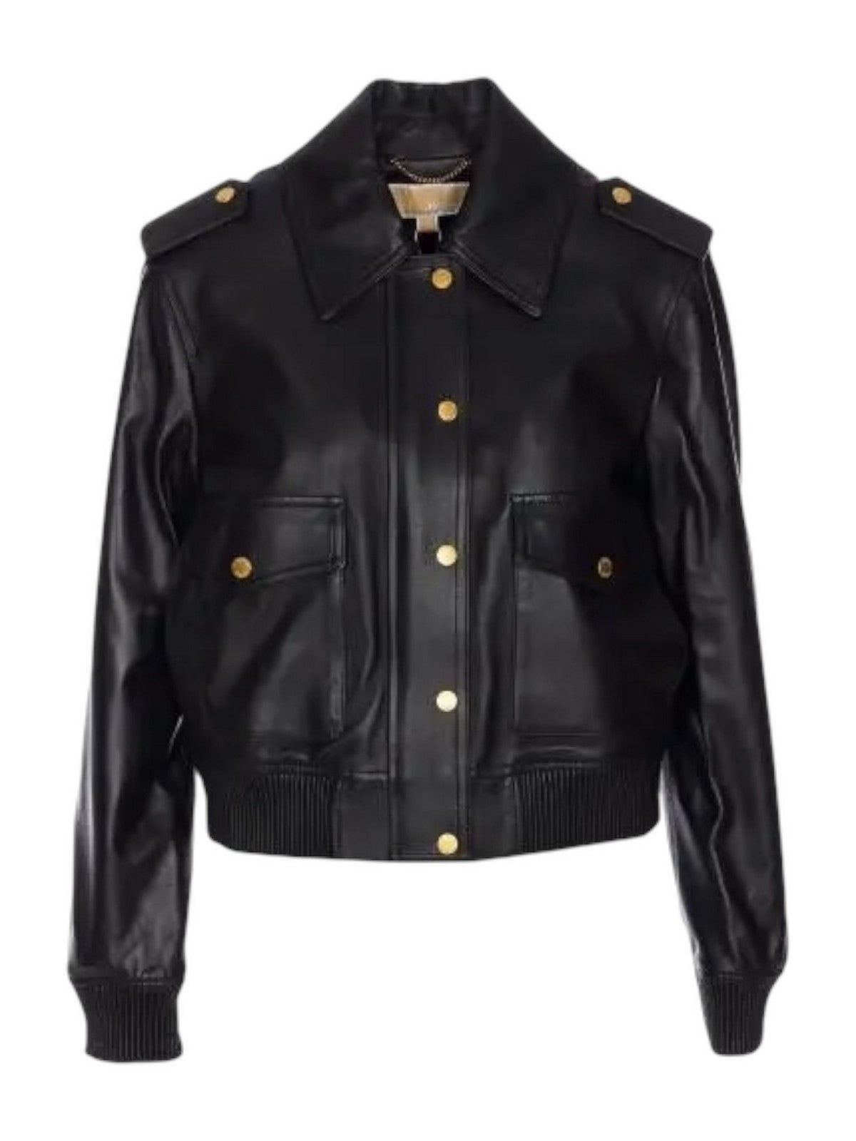 Michael Kors Women's Jacket Leather Blouson MT520iqfaf 001 Black
