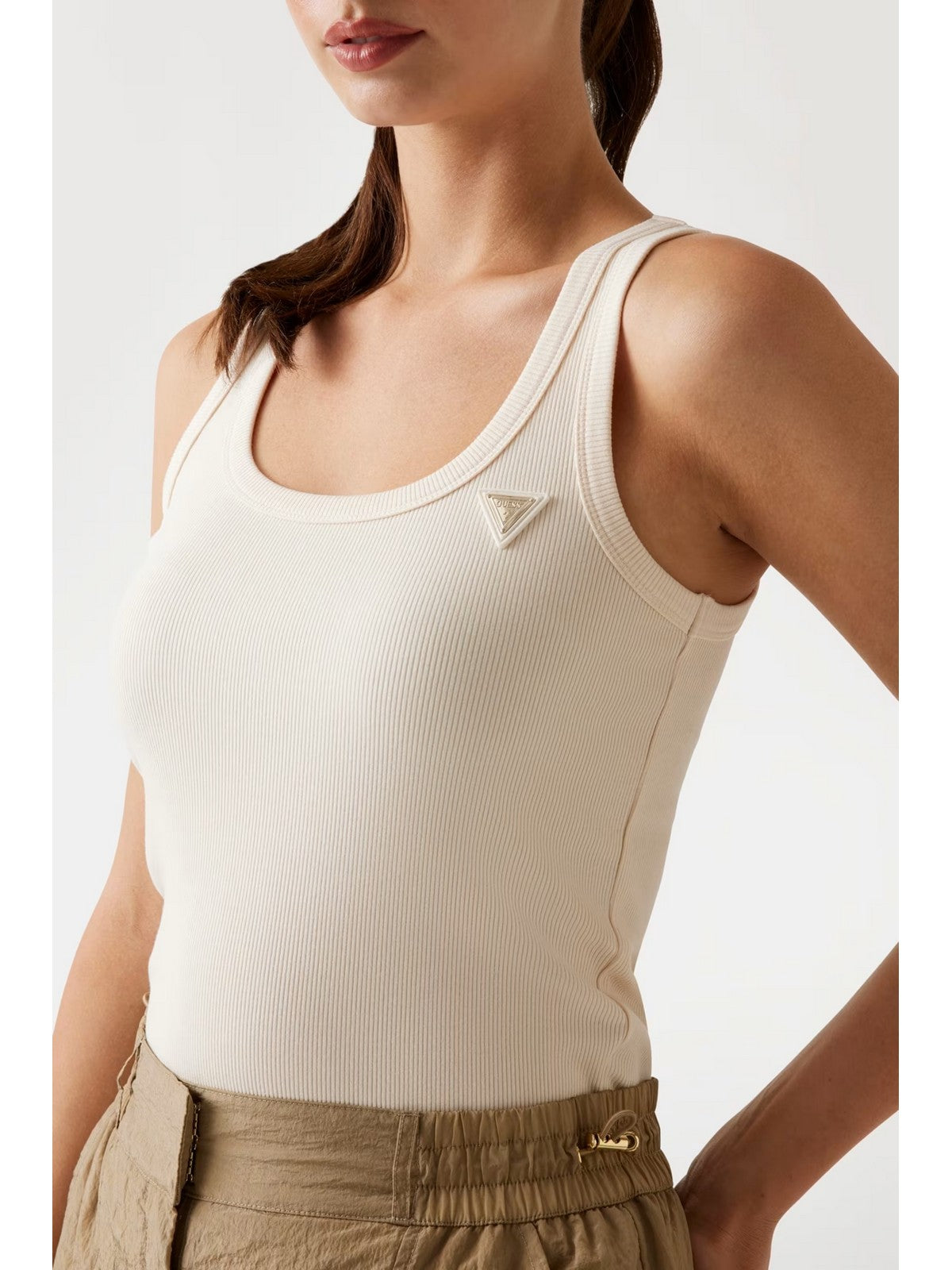 GUESS SPORT Canotta Donna COLETTE RIB TANK V4YP06 K8RT2 G6K5 OCEAN SALT gioboutiqueweb