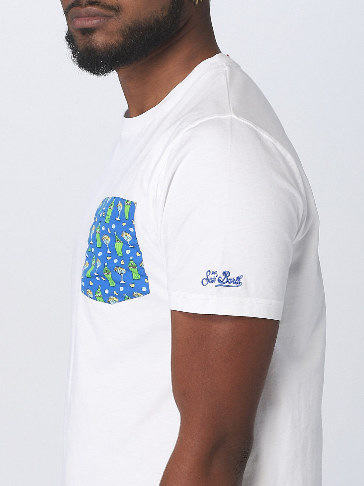 T-shirt MC2 Saint Barth i męski Polo Blanche 04270D White