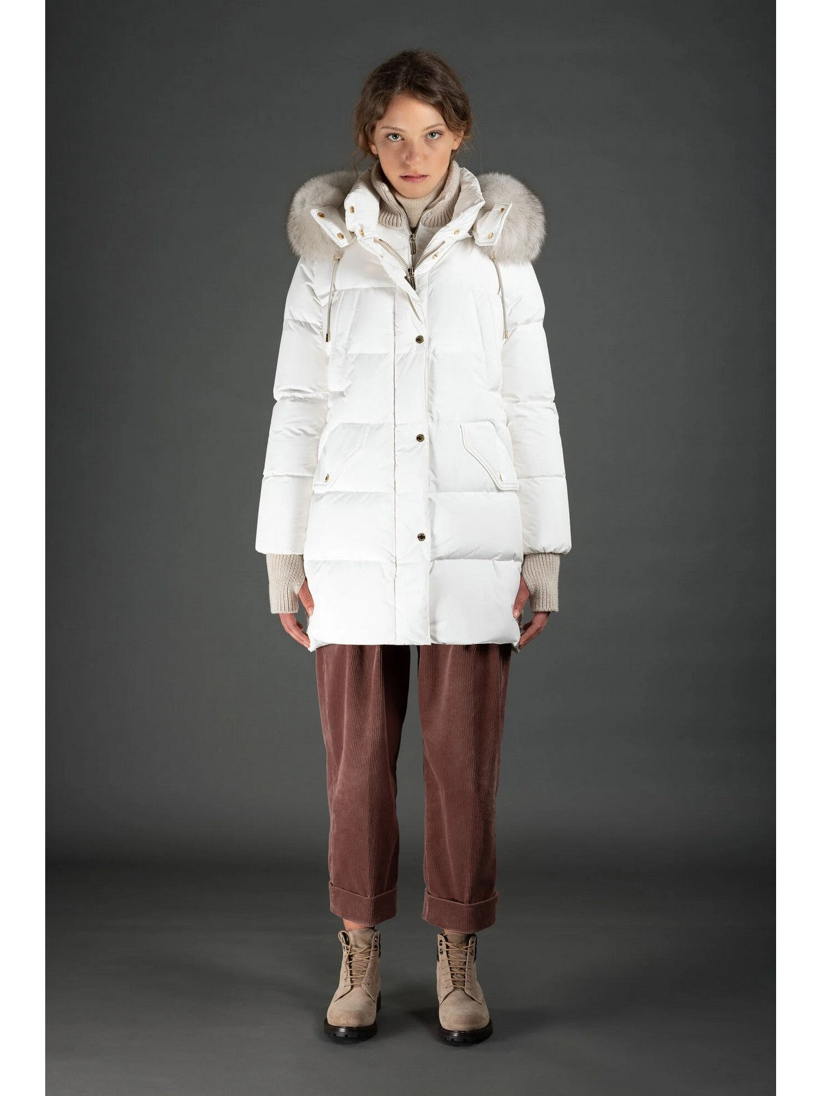 MOORER Piumino Donna Talassa-stp MODGI300008 TEPA023 U0111 Bianco
