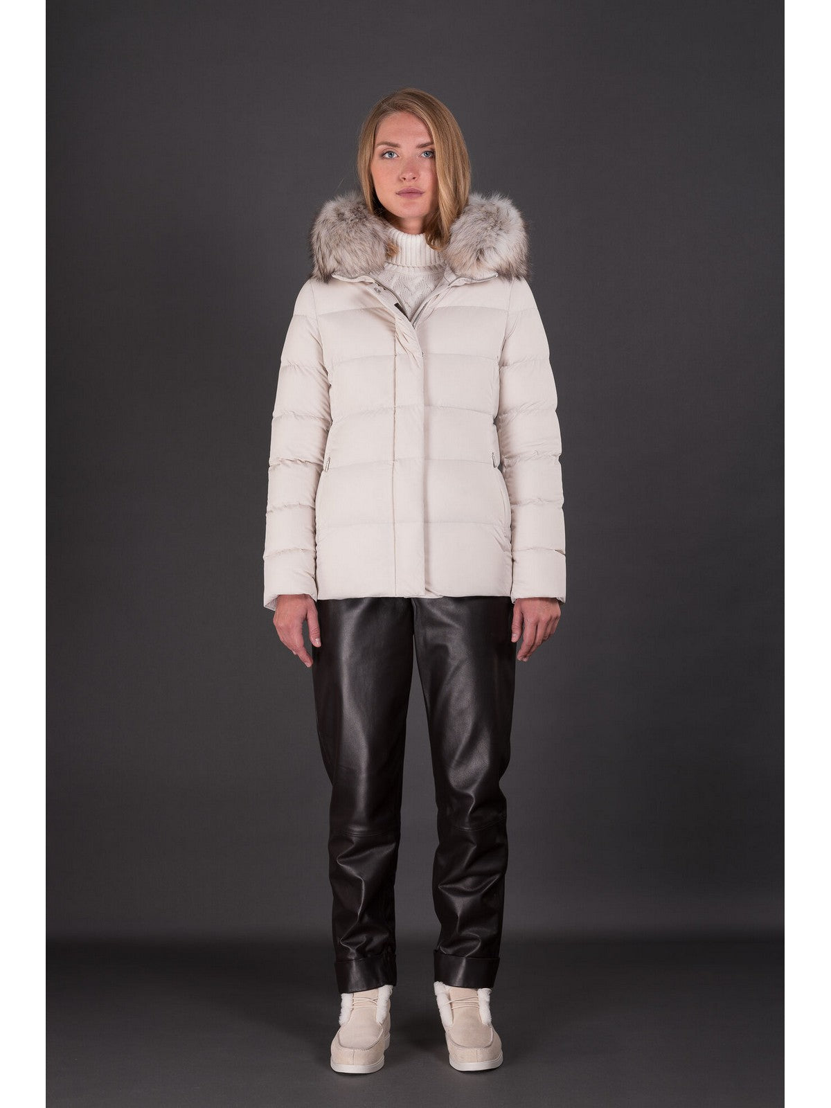 MOORER Piumino Donna Kilie-fur-kn MODGI100891 U0119 Avorio
